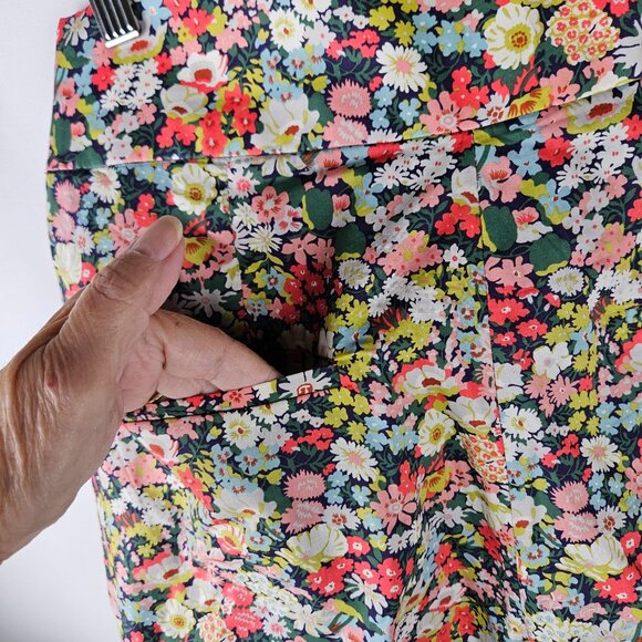 J. Crew Liberty Thorpe Floral High Rise Tie Waist Shorts Size 8 - Picture 9 of 16